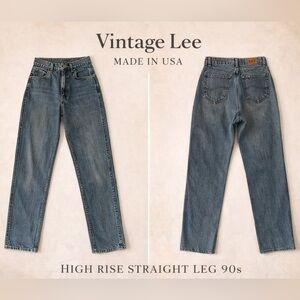 Vintage Lee Made in USA High Rise Straight Leg 90s Mom‎ Jeans 9 Long 26x31 Tall